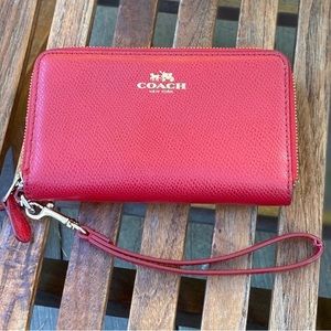 Red leather Coach wallet